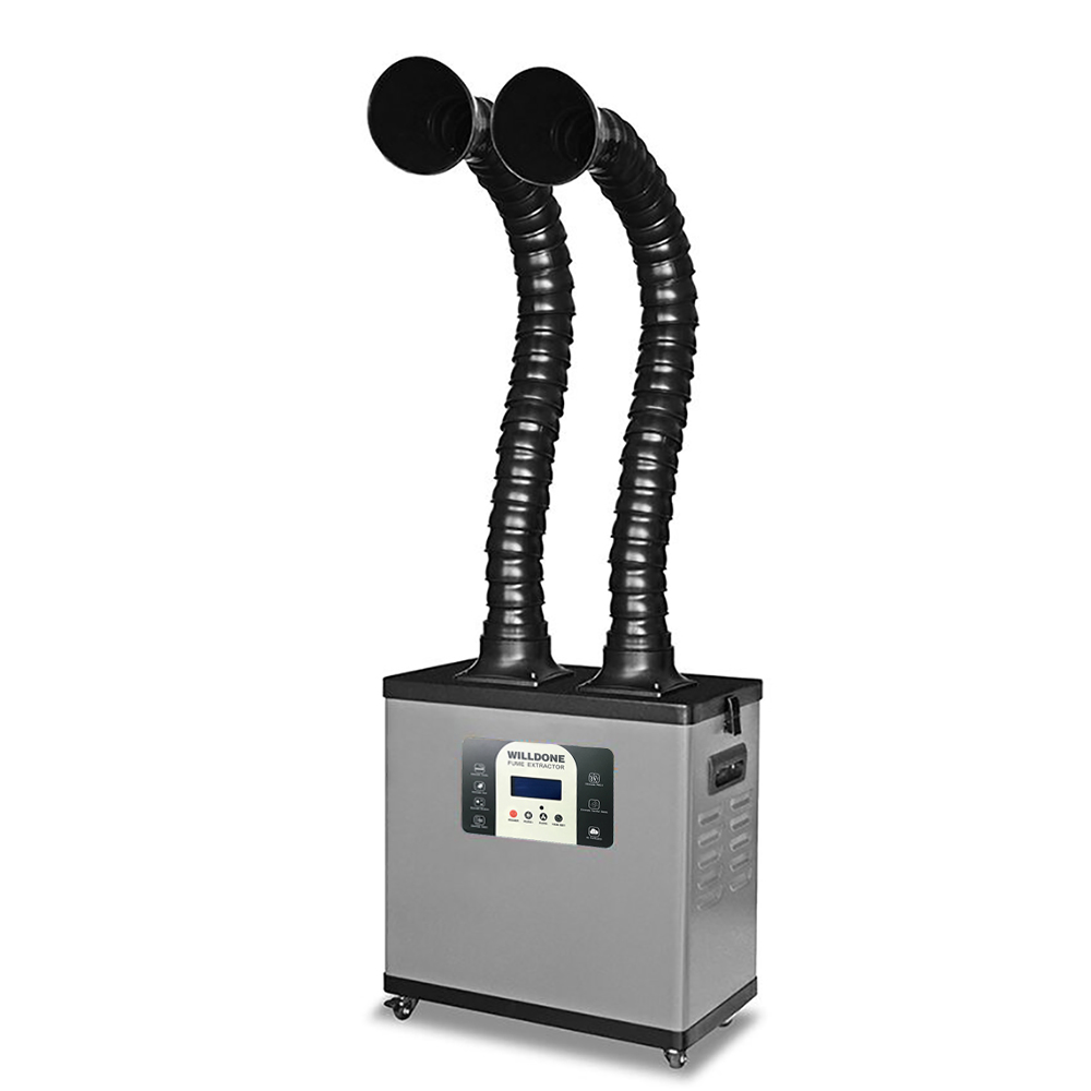 Fume Extractor Soldering Dual Arm - C200Y Penghisap Asap Las Portabel Berdaya