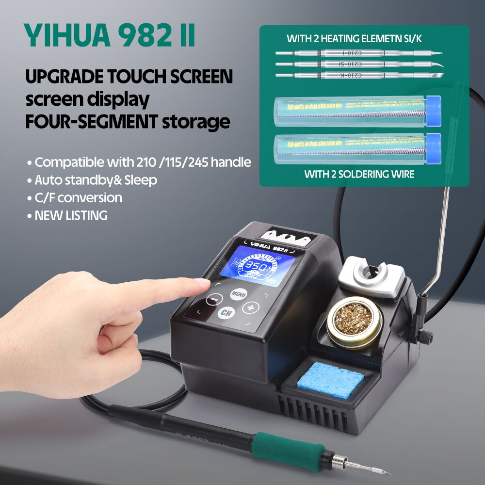 C210 Precision Soldering Station - YIHUA 982-II layar sentuh C245 C210