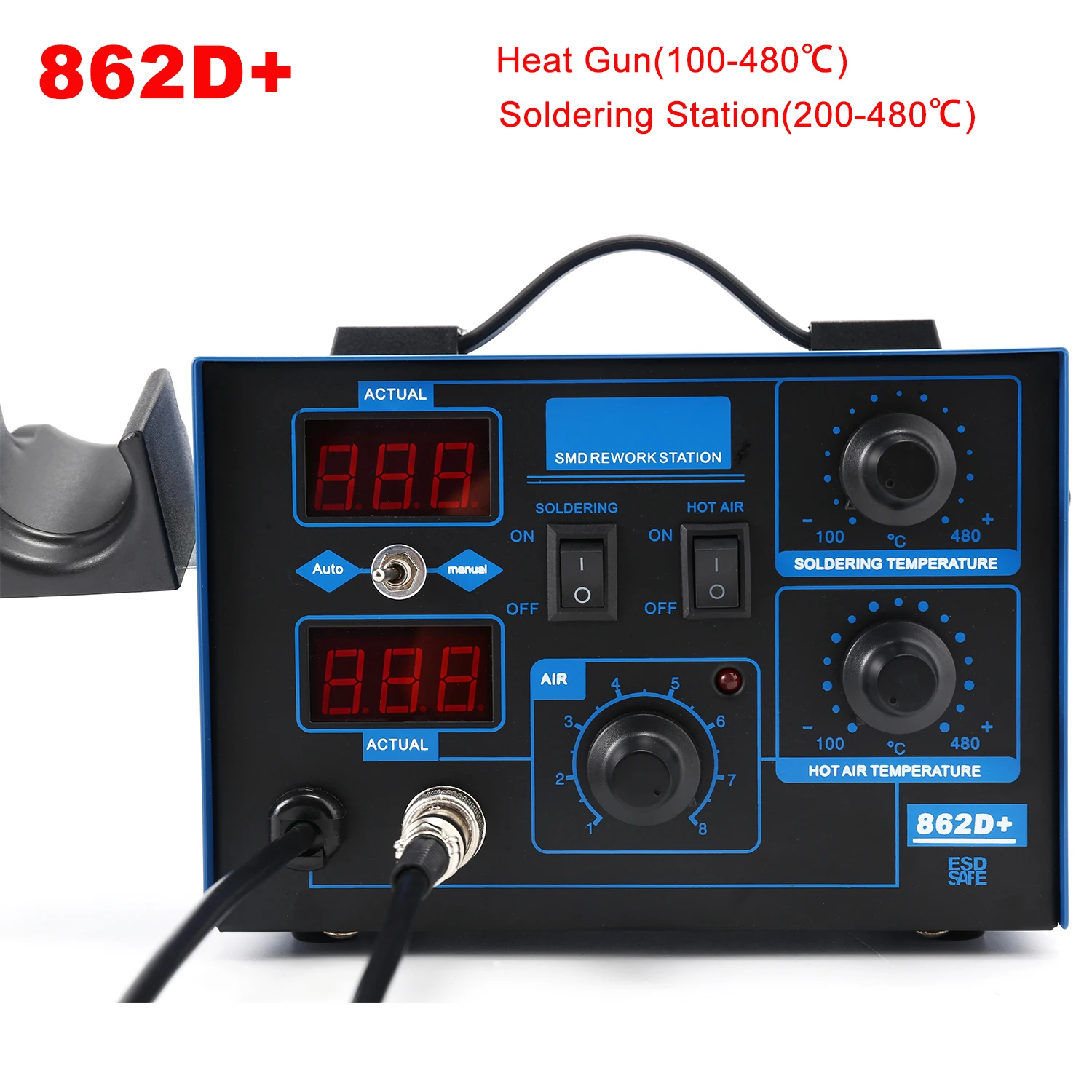 Stasiun Solder 862D+ 2 in 1, S - 2 In 1 Soldering Rework Station 750W ulasan dan harga