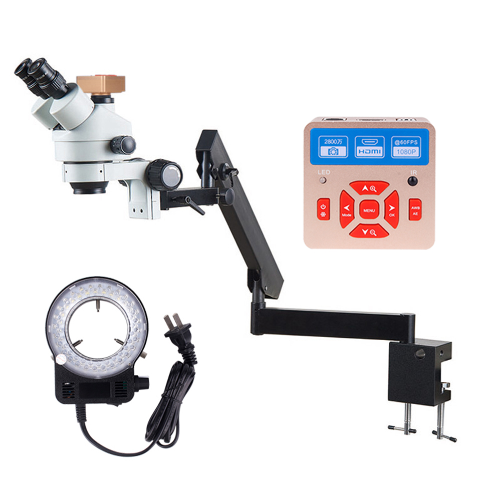 Penjepit Fiksasi Lengan Fleksi - Trinocular Stereo Microscope 7X-45X ulasan dan harga