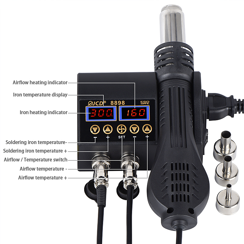 2 In 1 750W Pistol Udara Panas - 2 In 1 Soldering Rework Station 750W ulasan dan harga