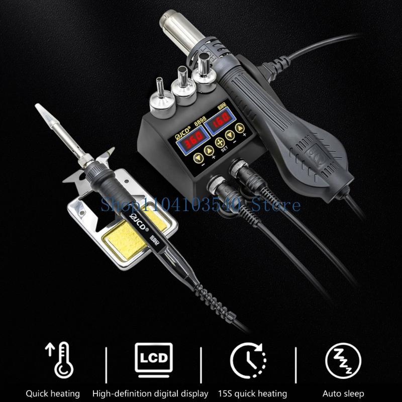 Stasiun solder 02DC 750W 2 IN  - 2 In 1 Soldering Rework Station 750W ulasan dan harga
