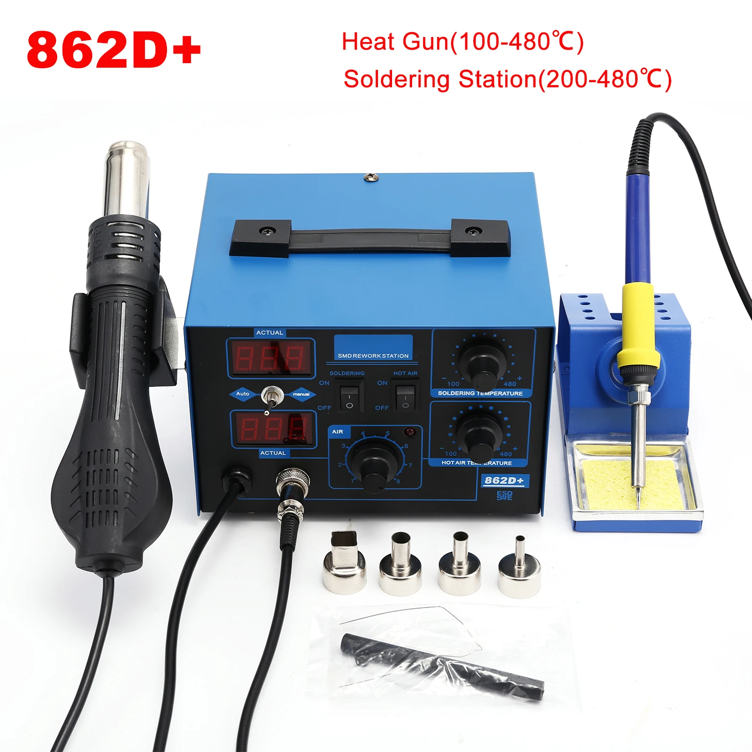 Stasiun Solder 2 In 1 750W den - 2 In 1 Soldering Rework Station 750W ulasan dan harga