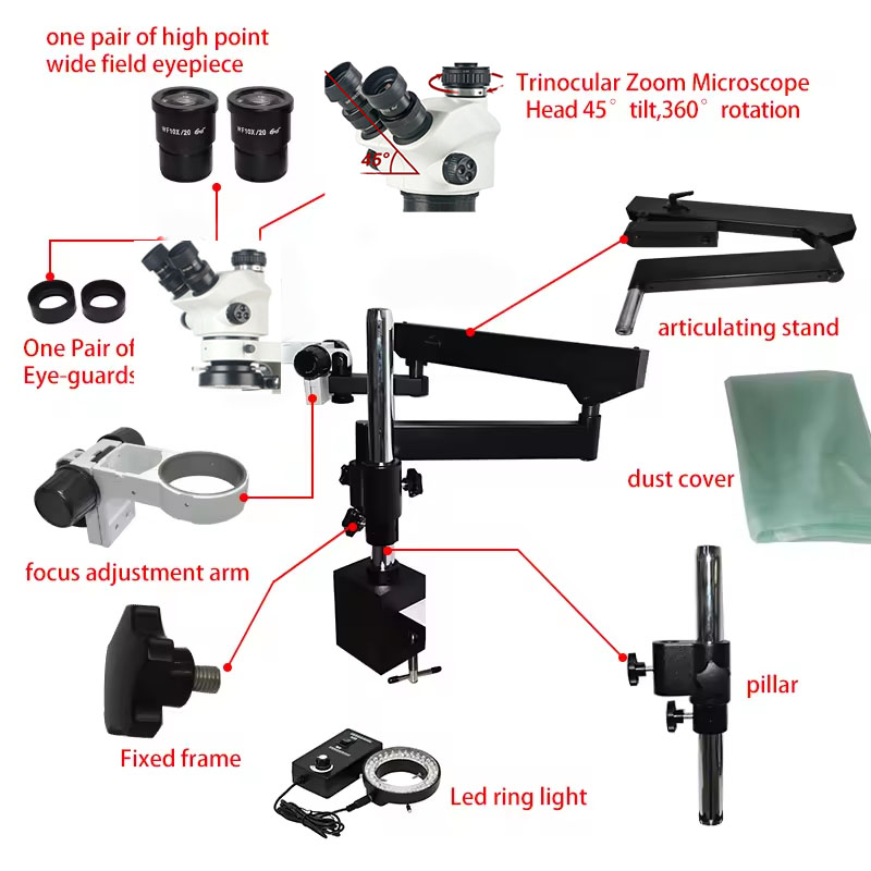 Statif Mikroskop Stereo Trinok - Articulating Arm Boom Stand Microscope ulasan dan harga