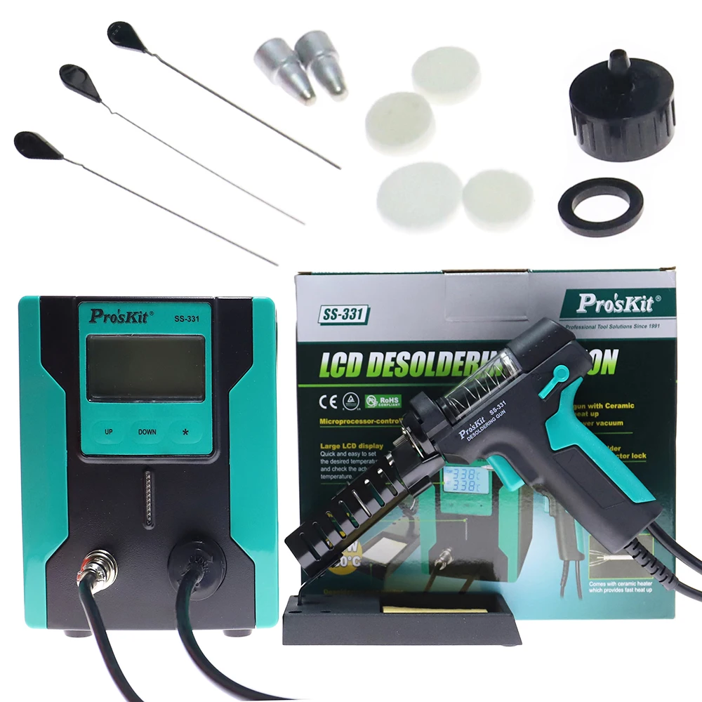 Stasiun Pematrian Digital LCD  - Desoldering Pump Electric Vacuum Station ulasan dan harga