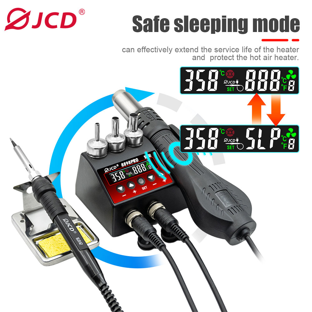 JCD 8898Pro stasiun Solder 2 i - 2 In 1 Soldering Rework Station 750W ulasan dan harga