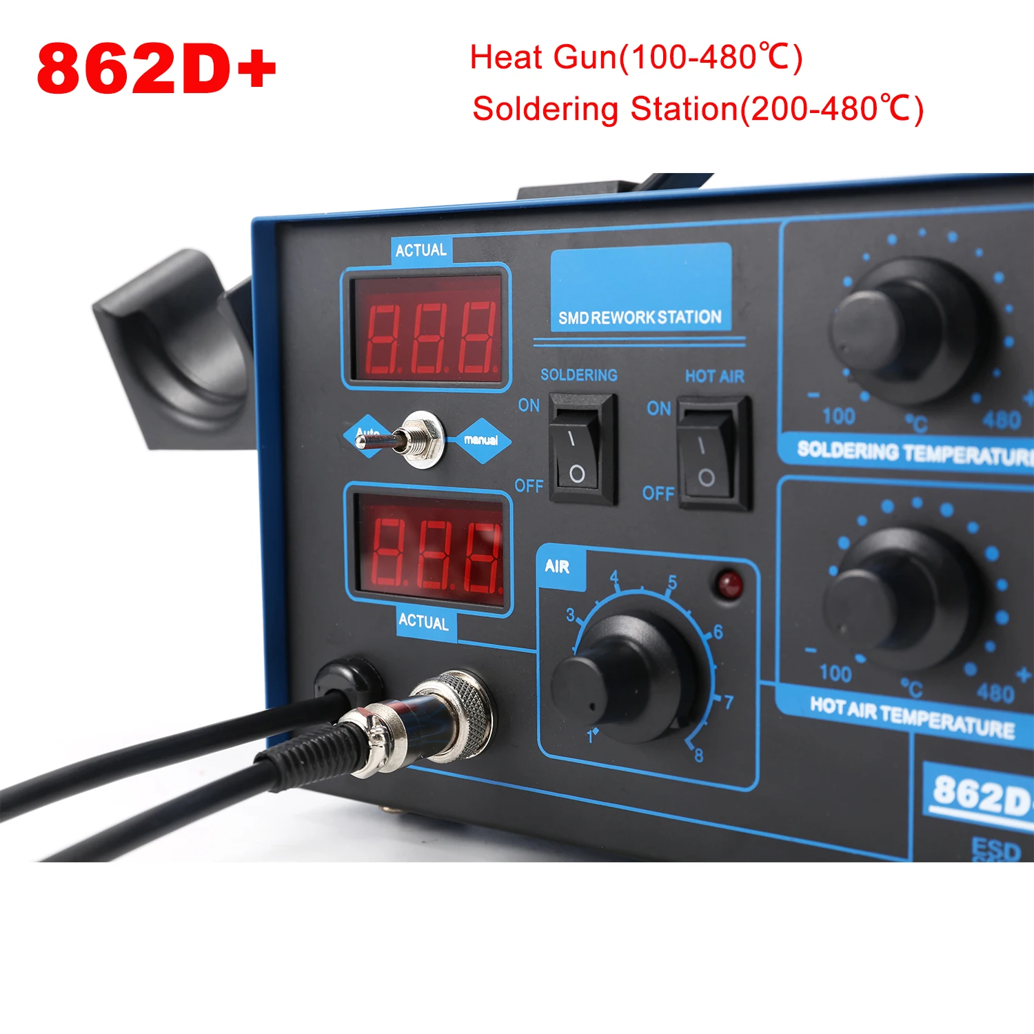 Stasiun Solder 862D+ 2 in 1, S - 2 In 1 Soldering Rework Station 750W ulasan dan harga